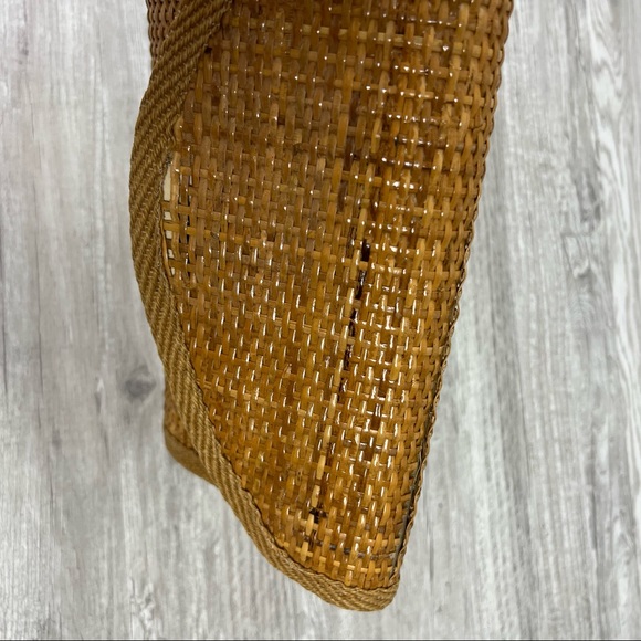 Vintage Made in Italy Straw Bamboo Woven Clutch - Picture 3 of 7